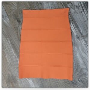 BCBGMAXAZRIA neon orange skirt size small